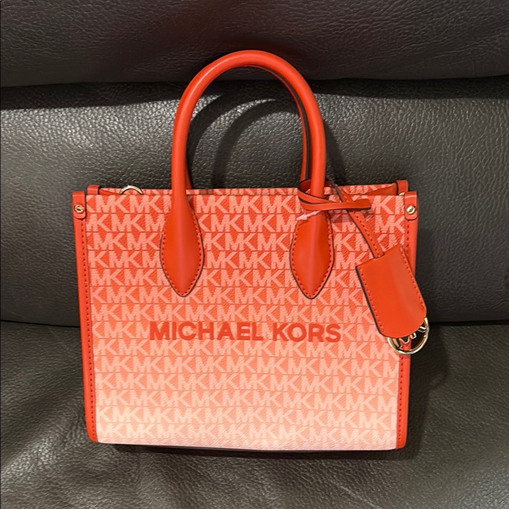 Michael Kors red clay small shopper